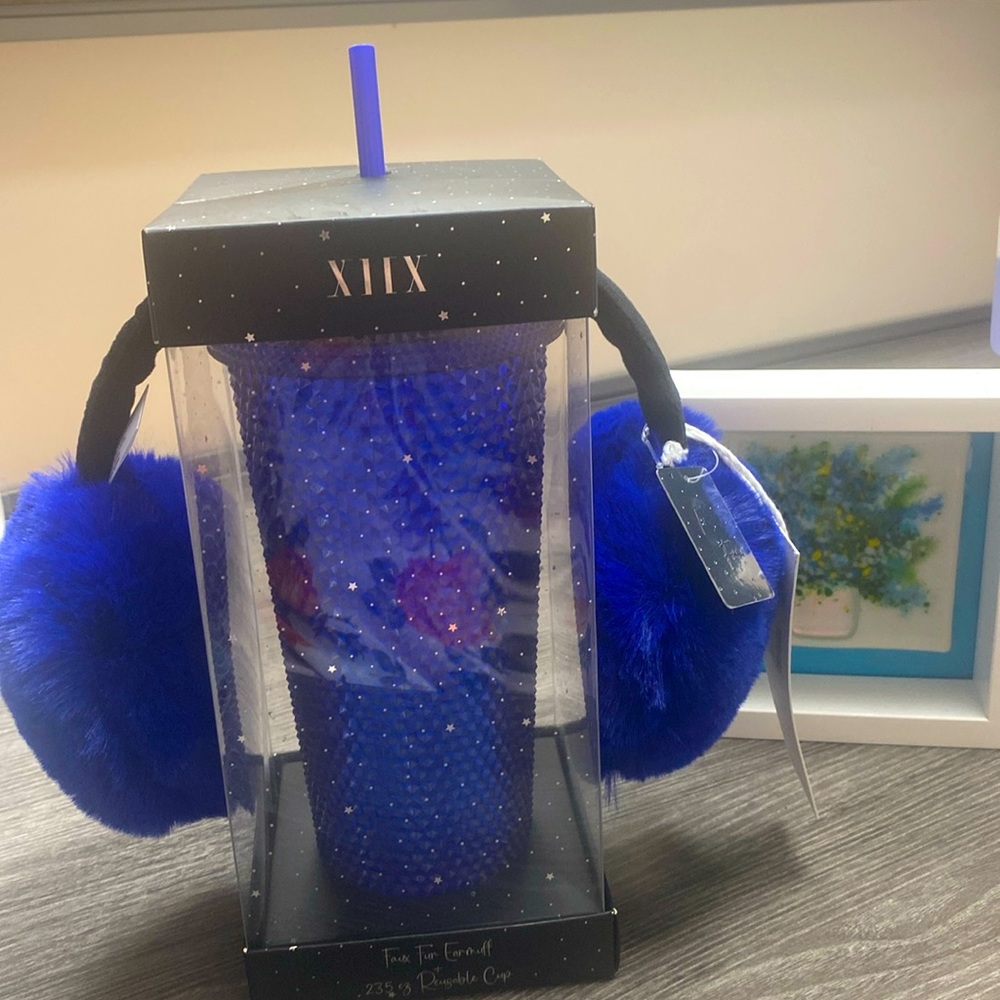 XIIX Blue Earmuff and Tumbler Set